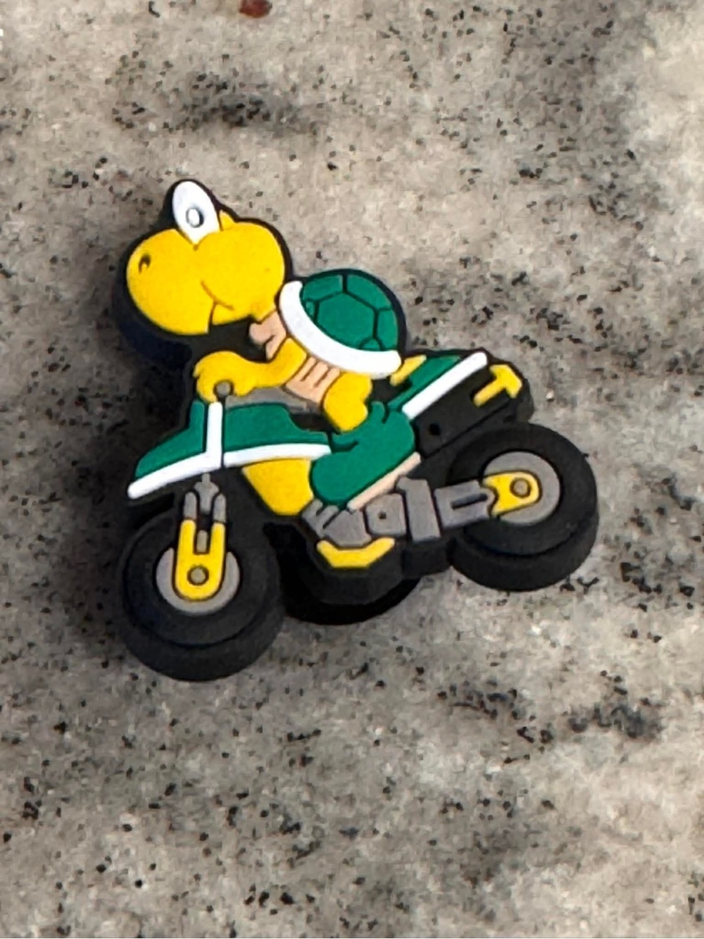 CROCS Green & Yellow Turtle on Motorcycle Jibbitz Charm